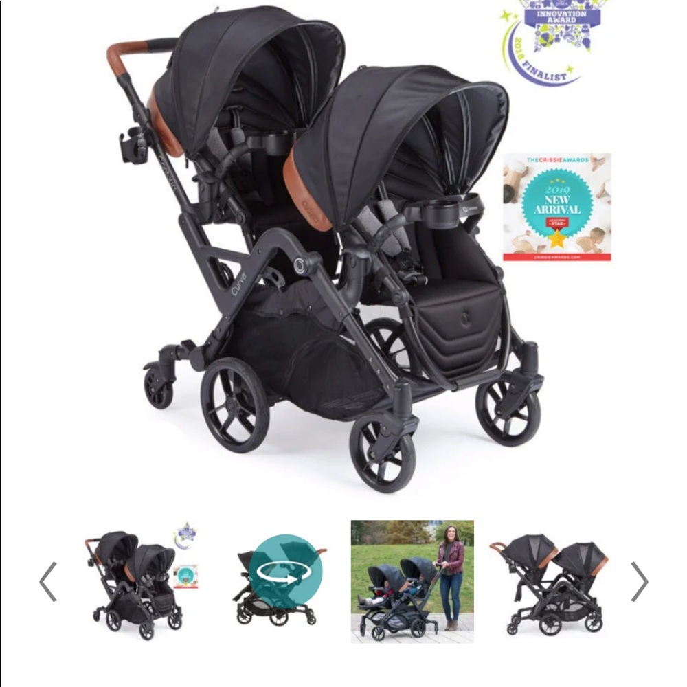 Contours® Curve Double Stroller in Jet Black